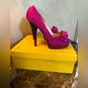 Fendi- Spuntata Camoscio Fuxia - Fushsia - Size 38